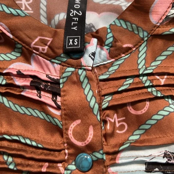 Two 2 fly western women’s snap button up s/s dress size XS - Picture 2 of 8